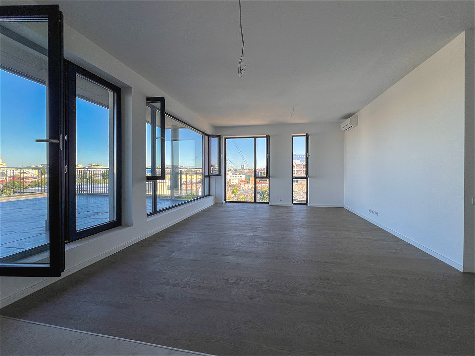 Penthouse cu 2 camere si terasa panoramica de 63 mp.